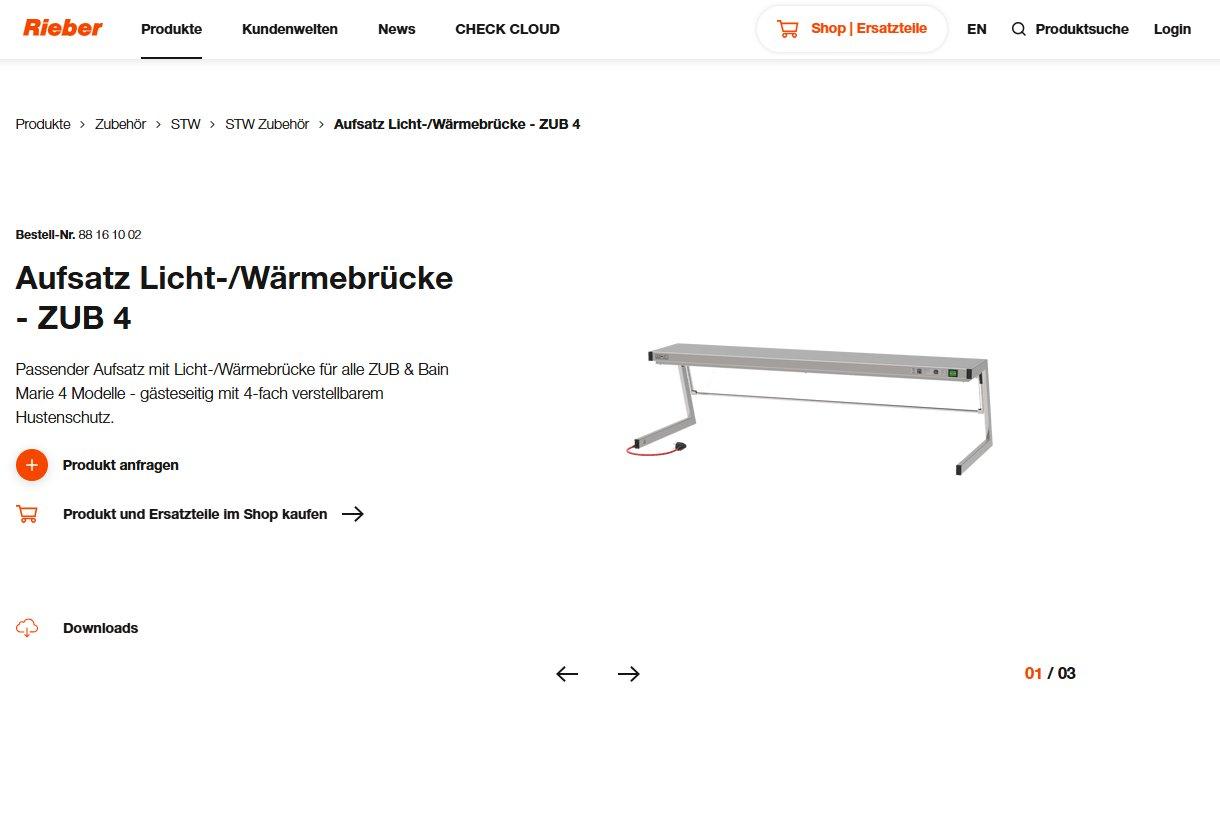 Rieber - Aufsatz Licht-/Wärmebrücke - ZUB 4